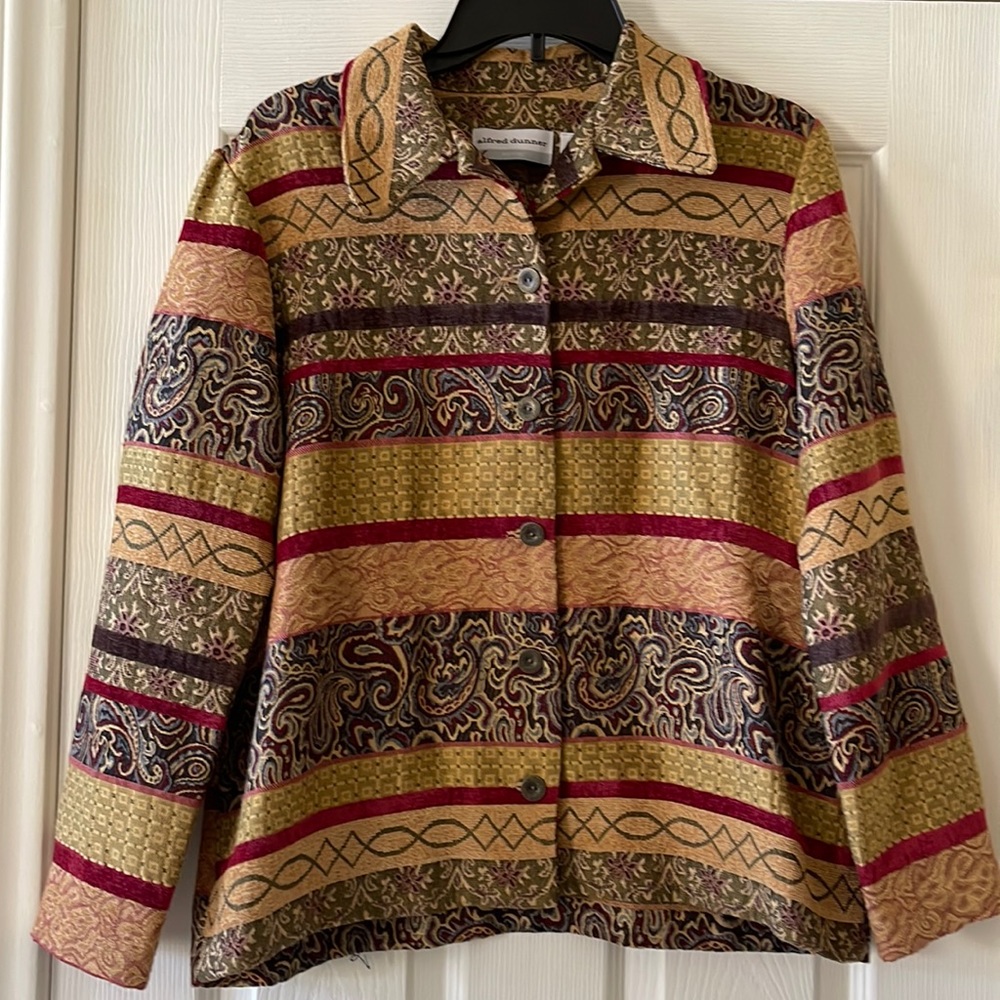 Alfred Dunner Cottage Core Christmas Holiday Shacket Jacket 12 P